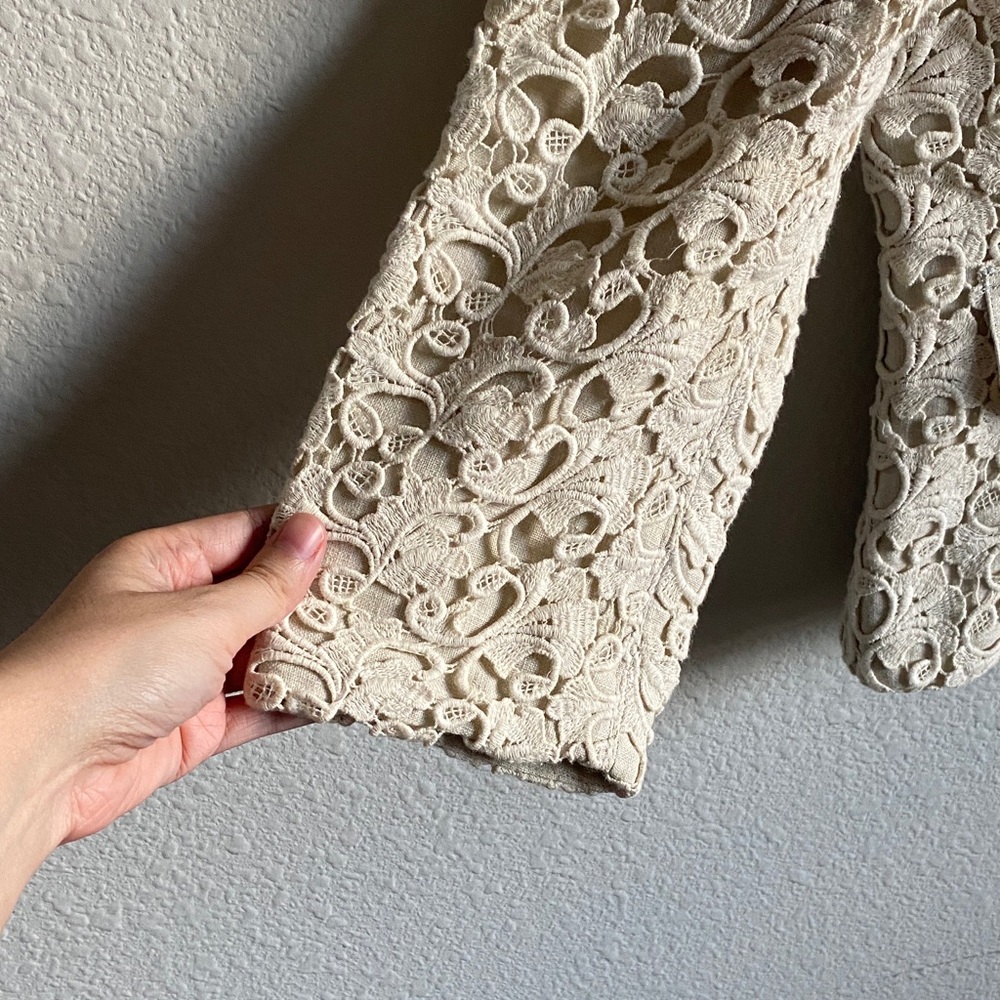 Women’s Kay Unger Cream Lace Blazer - Picture 3 of 16